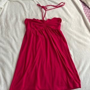 Hot pink halter dress